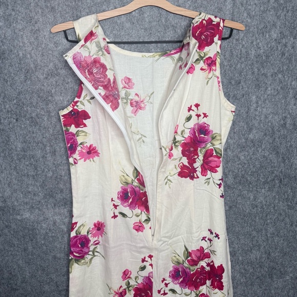 NWT Laura Ashley Floral Linen Dress- Sz‎ 8/12UK - Picture 4 of 6